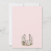 Rustieke Bloemen Hoefijzer Bachelorette Party Roze Kaart (Achterkant)