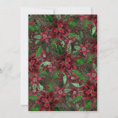 Rustieke Bloemen Holly Ivy Waterverf Hout Wedding Kaart (Achterkant)