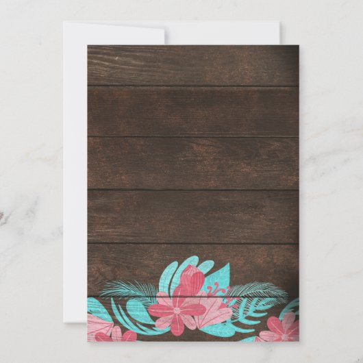 Rustieke Bloemen Hout Mason Jar Lights Wedding Kaart (Achterkant)