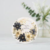 Rustieke Bloemen Huwelijk Ronde Huwelijk Kaart (Staand voorkant)