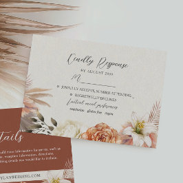 Rustieke Bloemen Huwelijk RSVP Kaart