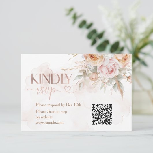 Rustieke Bloemen Is Ze Niet Eervolle Verjaardag RS Bedankkaart (Staand voorkant)