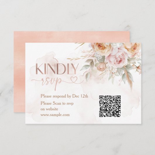 Rustieke Bloemen Is Ze Niet Eervolle Verjaardag RS Bedankkaart (Voorkant / Achterkant)