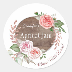 Rustieke Bloemen Jelly Jam Custom Jar Bakken Bakke Ronde Sticker