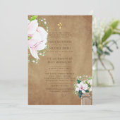 Rustieke Bloemen Katholieke Nuptial Mass Bruiloft Kaart (Staand voorkant)