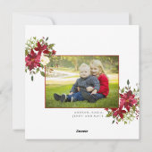 Rustieke Bloemen Kerst Typografie Foto Feestdagenkaart (Achterkant)