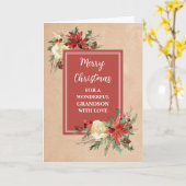 Rustieke bloemen Kleinzoon Vrolijk Kerstfeest Kaart (Gele Bloem)