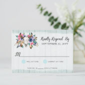 Rustieke Bloemen Koe Schedel Bohemian Bruiloft RSV RSVP Kaartje (Staand voorkant)