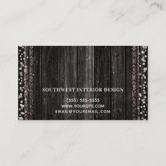 Rustieke Bloemen Koe Schedel Boho Chic Glam Custom Visitekaartje (Achterkant)