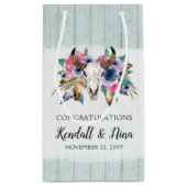 Rustieke Bloemen Koe Schedel Boho Waterverf Bruilo Klein Cadeauzakje (Achterkant)