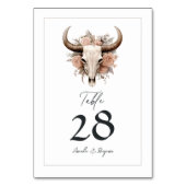 Rustieke Bloemen Koe Schedel Wedding Kaart (Achterkant)