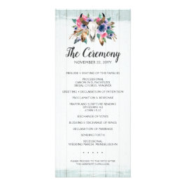 Rustieke Bloemen Koe Skull Boho Chic Huwelijk Prog Reclamekaart