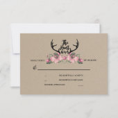 Rustieke Bloemen Kraft Hunt is Over Bruiloft RSVP (Voorkant)