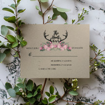 Rustieke Bloemen Kraft Hunt is Over Bruiloft RSVP