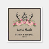 Rustieke bloemen Kraft Hunt is Over Bruiloft Servet (Voorkant)