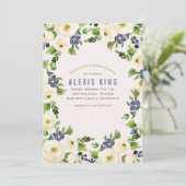 Rustieke Bloemen Krans Bruids Douche Uitnodiging (Staand voorkant)