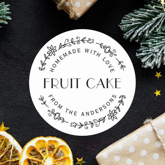 Rustieke Bloemen Krans Vakantie Bakken Gift Ronde Sticker