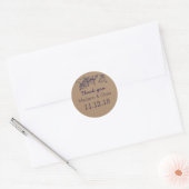 Rustieke bloemen land bruiloft dank u ronde sticker (Envelop)