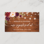 Rustieke Bloemen Lichten Kalligrafie Trouwregister Informatiekaartje (Voorkant)