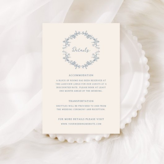 Rustieke  Bloemen Lijst Bruiloft Details Informatiekaartje