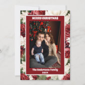 rustieke bloemen Lijst Vrolijk kerstfeest Feestdagenkaart (Voorkant)