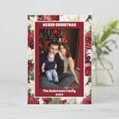 rustieke bloemen Lijst Vrolijk kerstfeest Feestdagenkaart (Staand voorkant)
