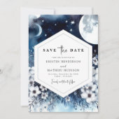 Rustieke Bloemen Maanverlichte bruiloft Save The Date (Voorkant)