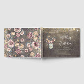 Rustieke Bloemen Mason Jar Barn Bruiloft Gastenboek (Volledig)