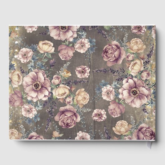 Rustieke Bloemen Mason Jar Barn Bruiloft Gastenboek (Achterkant)