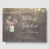 Rustieke Bloemen Mason Jar Barn Bruiloft Gastenboek (Voorkant)