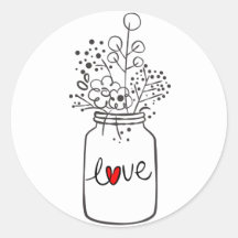 Rustieke Bloemen Mason Jar Bloem Zwart Wit Bruilof