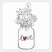 Rustieke Bloemen Mason Jar Bloem Zwart Wit Bruilof