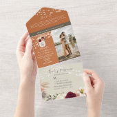 Rustieke Bloemen Mason Jar Bruiloft All In One Uitnodiging (Afscheurbaar)