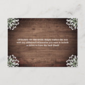 Rustieke Bloemen Mason Jar Lights Bruiloft recepti Informatiekaartje (Achterkant)