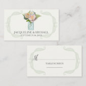 Rustieke Bloemen Mason Jar Rozen Escort Tafel Zitp Plaatskaartje (Voorkant / Achterkant)