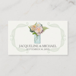 Rustieke Bloemen Mason Jar Rozen Escort Tafel Zitp Plaatskaartje