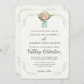 Rustieke Bloemen Mason Jar Rozen Script Typografie Kaart (Voorkant / Achterkant)