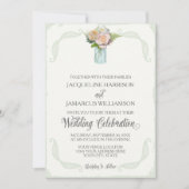 Rustieke Bloemen Mason Jar Rozen Script Typografie Kaart (Voorkant)