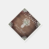 Rustieke Bloemen Mason Jar & String Lights Bruilof Servet (Hoek)