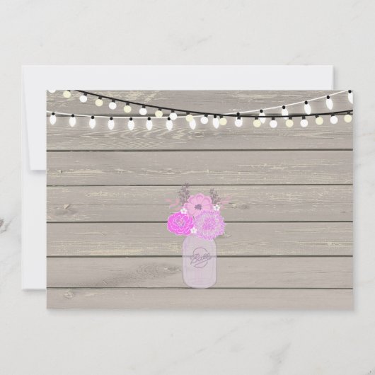 Rustieke Bloemen Meisje Paarse Baby shower Uitnodi Kaart (Achterkant)