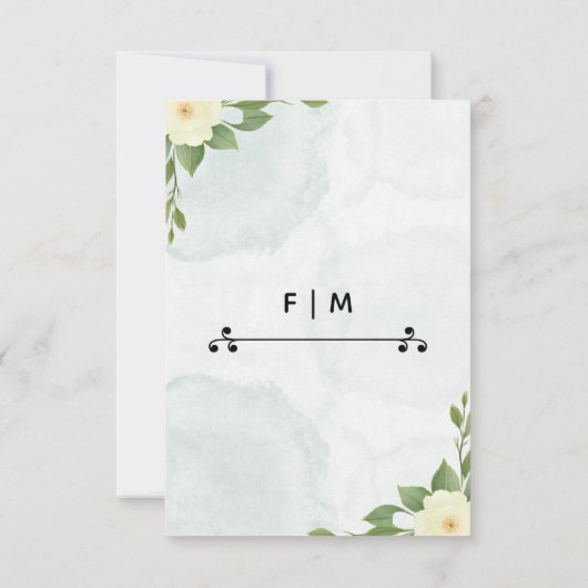 Rustieke Bloemen & Minimalist Save the Date Kaart (Achterkant)