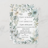 Rustieke Bloemen & Minimalist Save the Date Kaart (Voorkant / Achterkant)