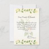 Rustieke bloemen minimalistische bruiloft bedankkaart (Voorkant)