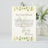 Rustieke bloemen minimalistische bruiloft bedankkaart (Staand voorkant)