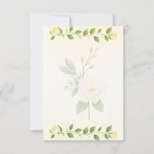 Rustieke bloemen minimalistische bruiloft bedankkaart (Achterkant)