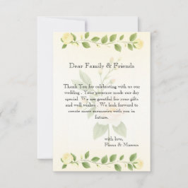 Rustieke bloemen minimalistische bruiloft bedankkaart