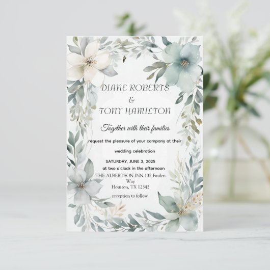 Rustieke Bloemen & Minimalistische Huwelijk RSVP K (Staand voorkant)