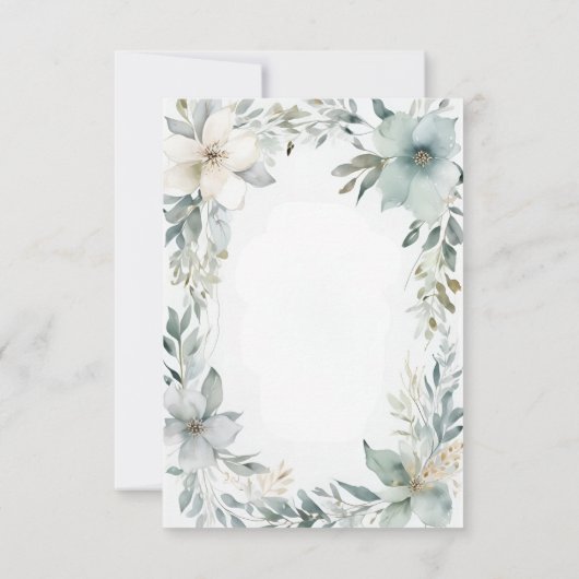 Rustieke Bloemen & Minimalistische Huwelijk RSVP K (Achterkant)