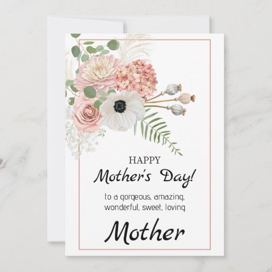 Rustieke Bloemen Moederdag Kaart – Blooming Togeth (Voorkant)