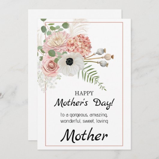 Rustieke Bloemen Moederdag Kaart – Blooming Togeth (Voorkant / Achterkant)